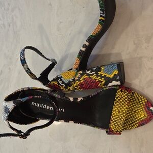 Madden Girl Multicolor Snakeskin Heels